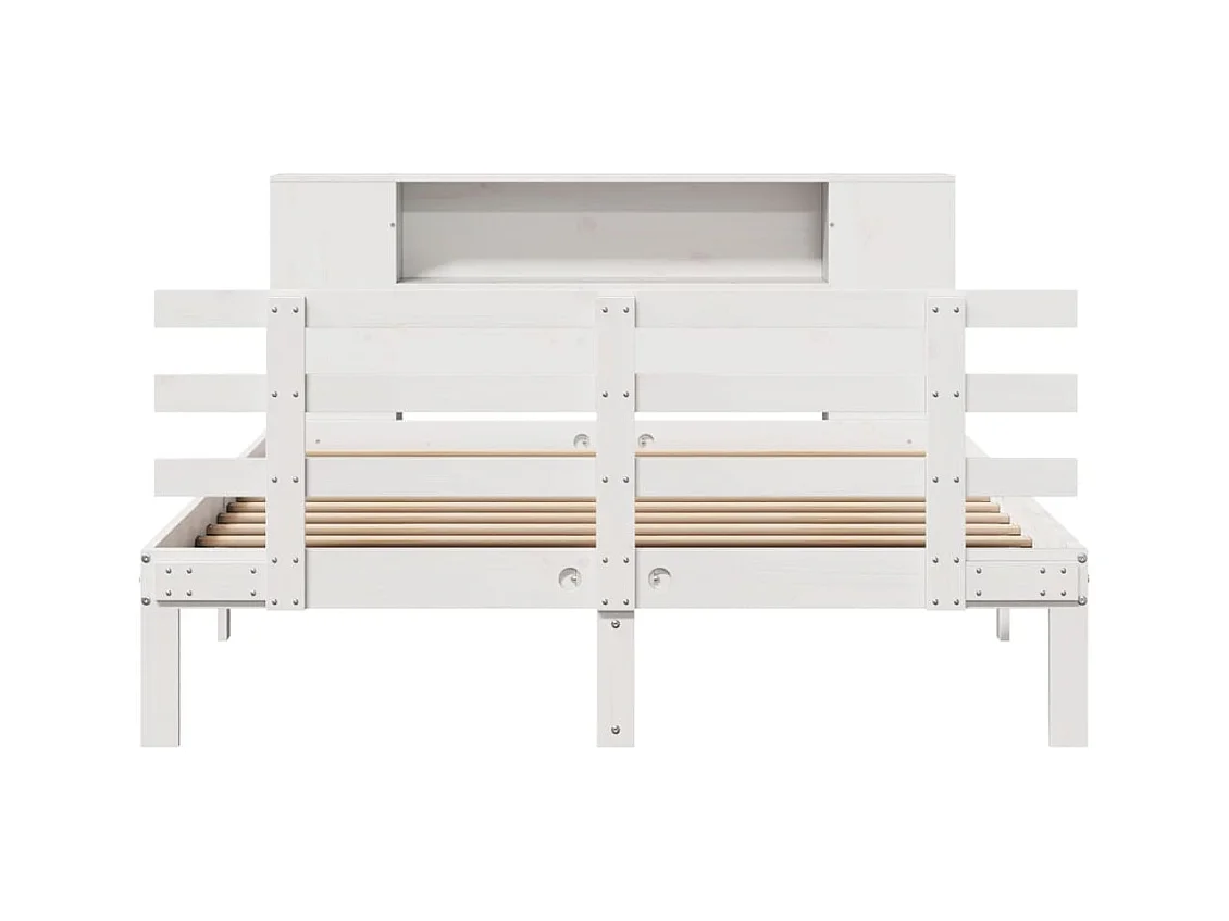 Wit boekenkastbed zonder matras 140x200 cm massief grenenhout