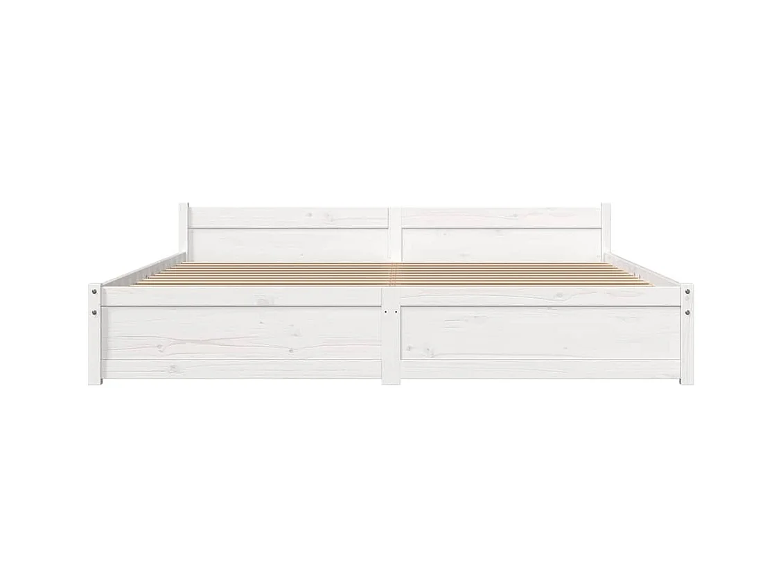 Cadre de lit sans matelas blanc bois massif 180x200 cm