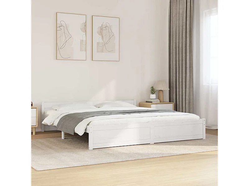 Struttura letto senza materasso in legno massello bianco 180x200 cm