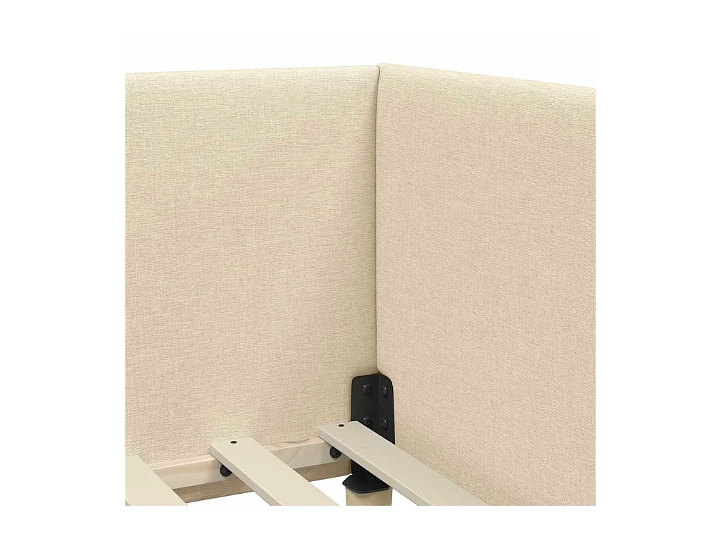 Ander hoekbedframe met hoofdbord crème 90 x 200 cm
