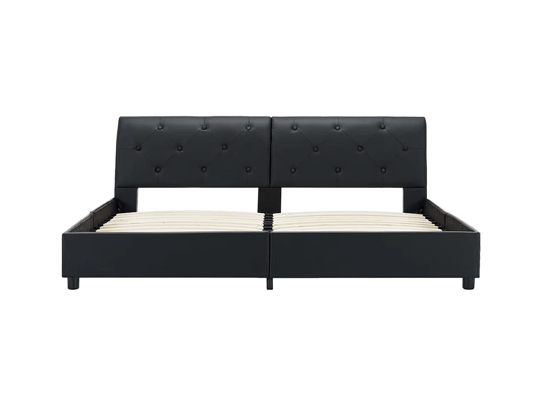 Struttura letto in similpelle nera 160 x 200 cm