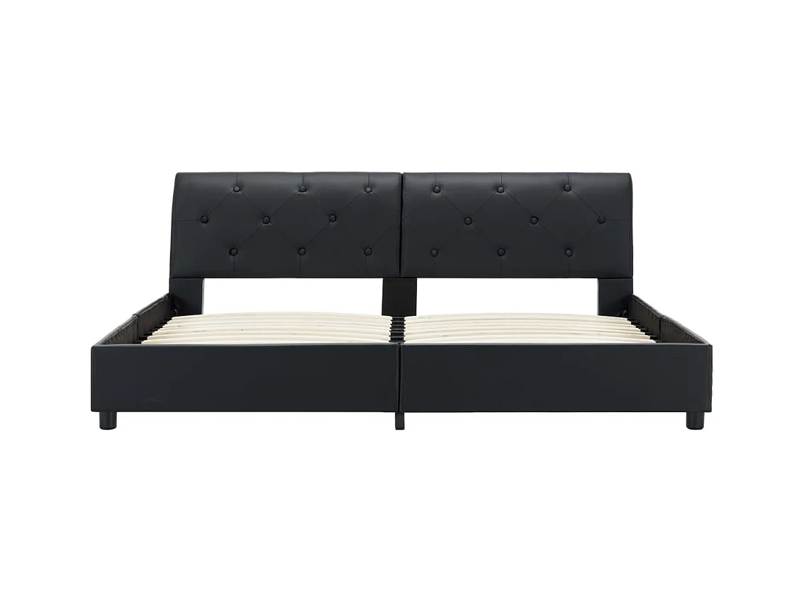 Struttura letto in similpelle nera 160 x 200 cm