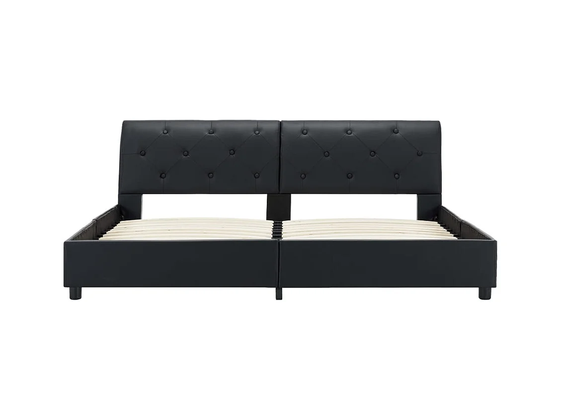 Struttura letto in similpelle nera 160 x 200 cm