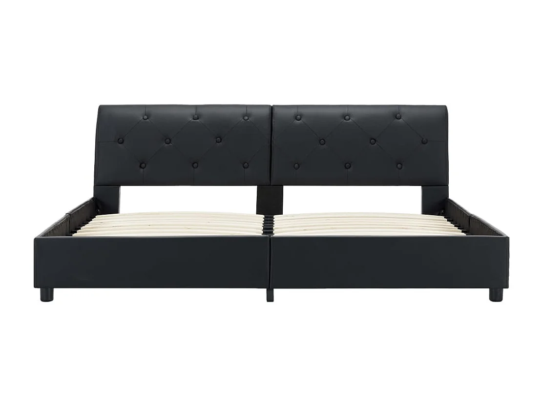 Struttura letto in similpelle nera 160 x 200 cm