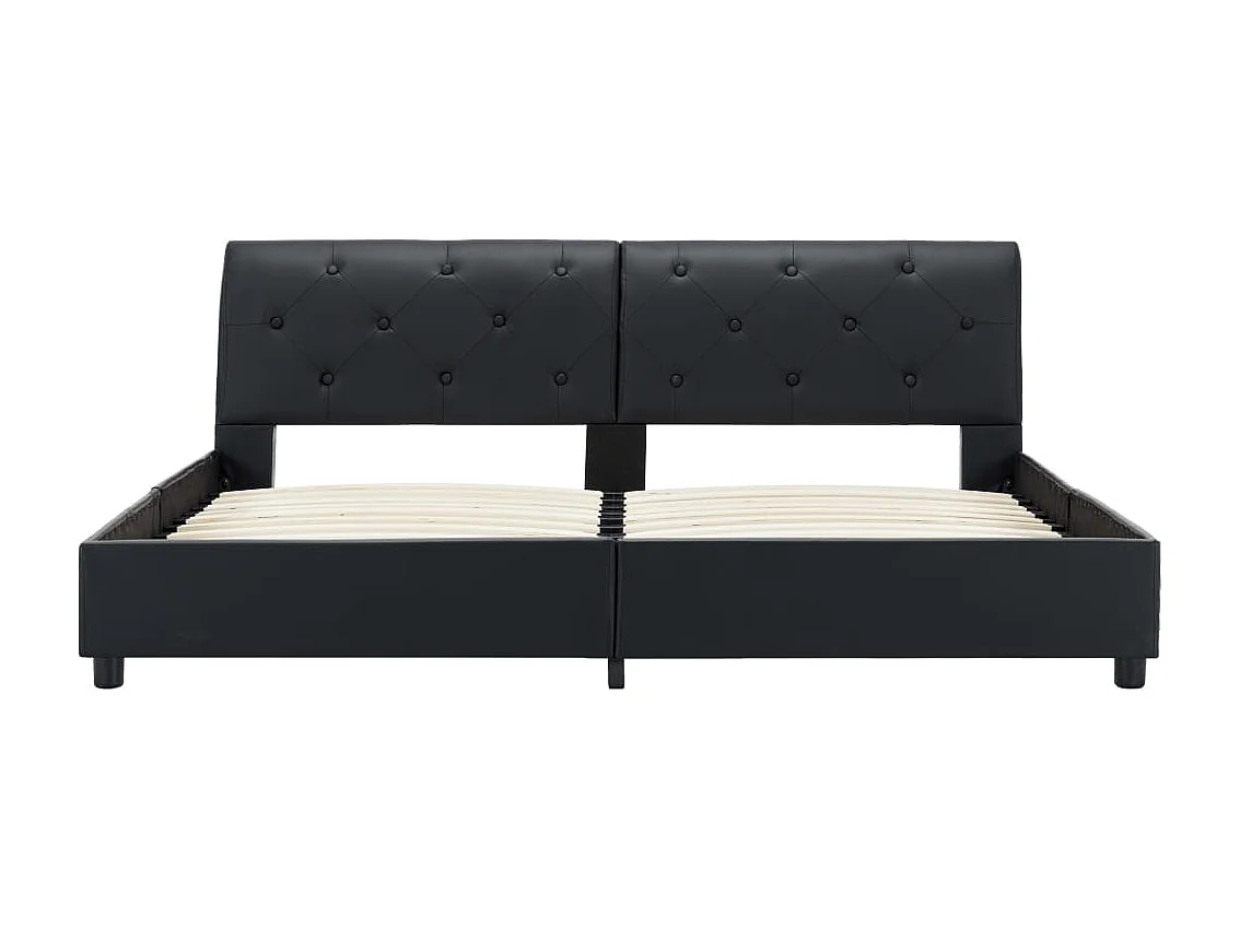 Struttura letto in similpelle nera 160 x 200 cm