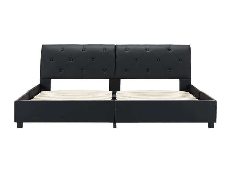 Struttura letto in similpelle nera 160 x 200 cm