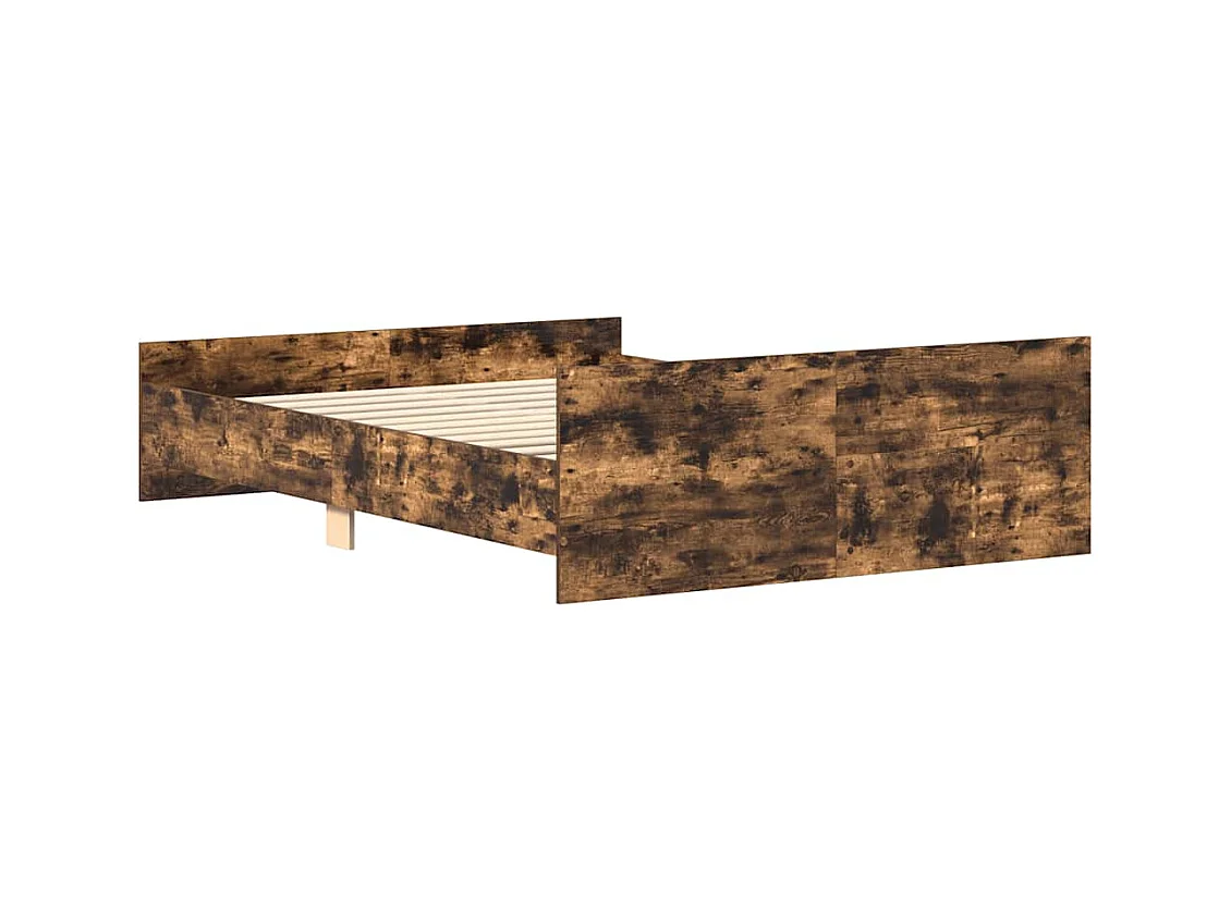 Estructura de cama sin colchón roble ahumado 135x190 cm