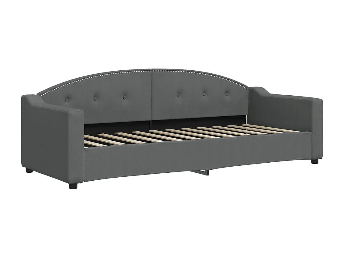 Lit de repos sans matelas gris foncé 80x200 cm tissu