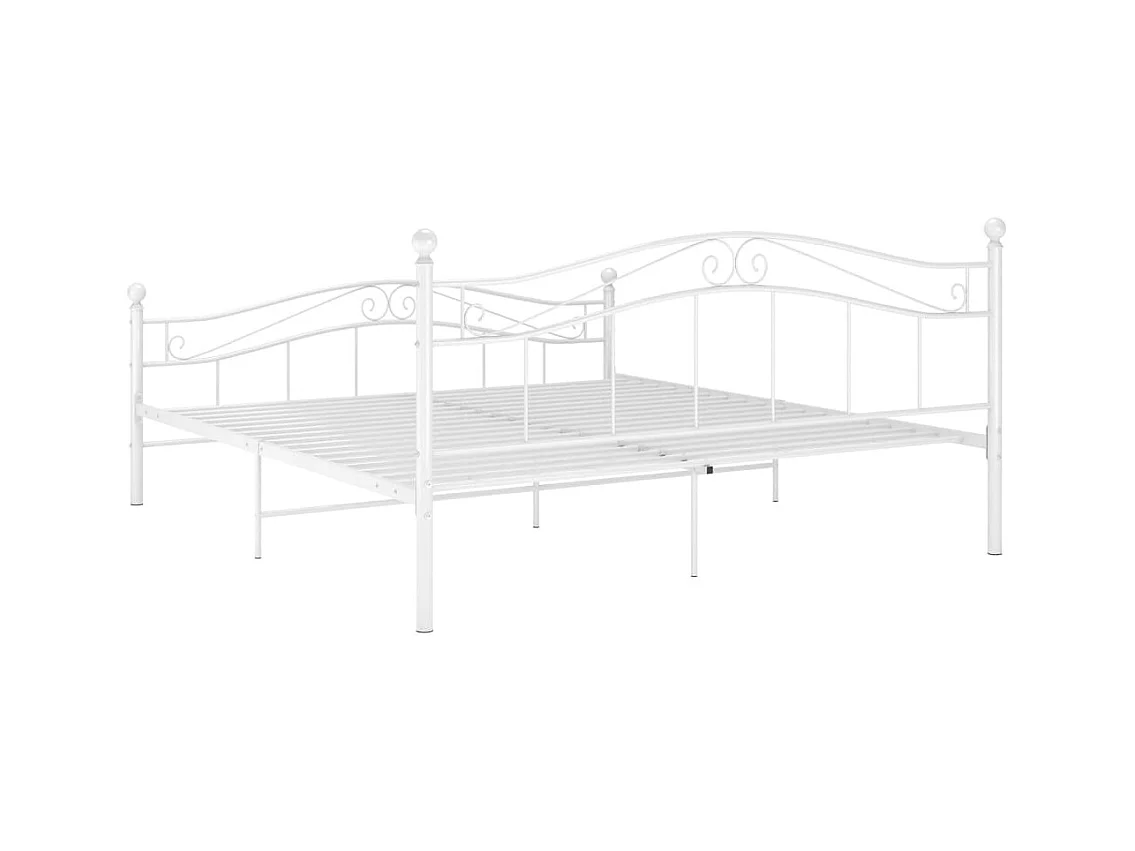 Struttura letto in metallo bianco 180x200 cm