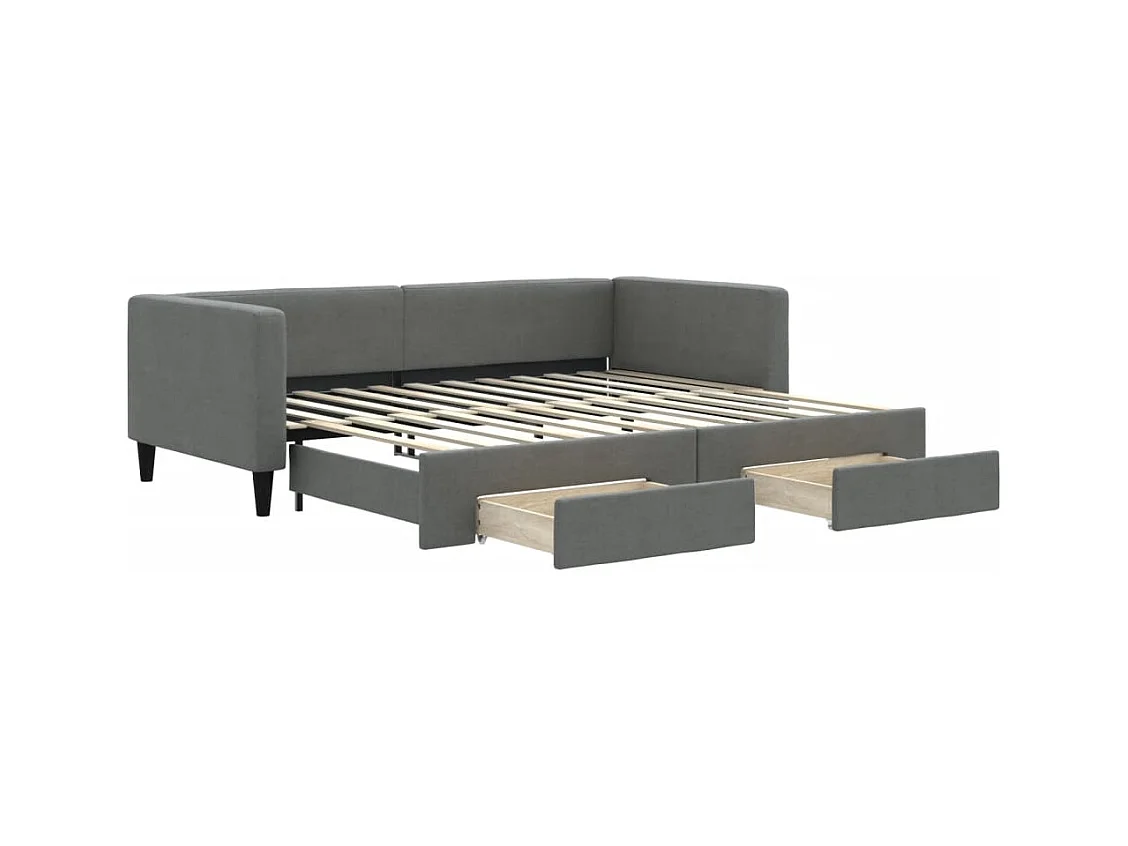 Dagbed met onderschuifbed en lades zonder matras 90x200 cm