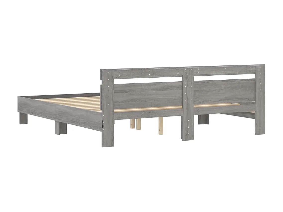 Cadre de lit avec LED sans matelas sonoma gris 180x200 cm