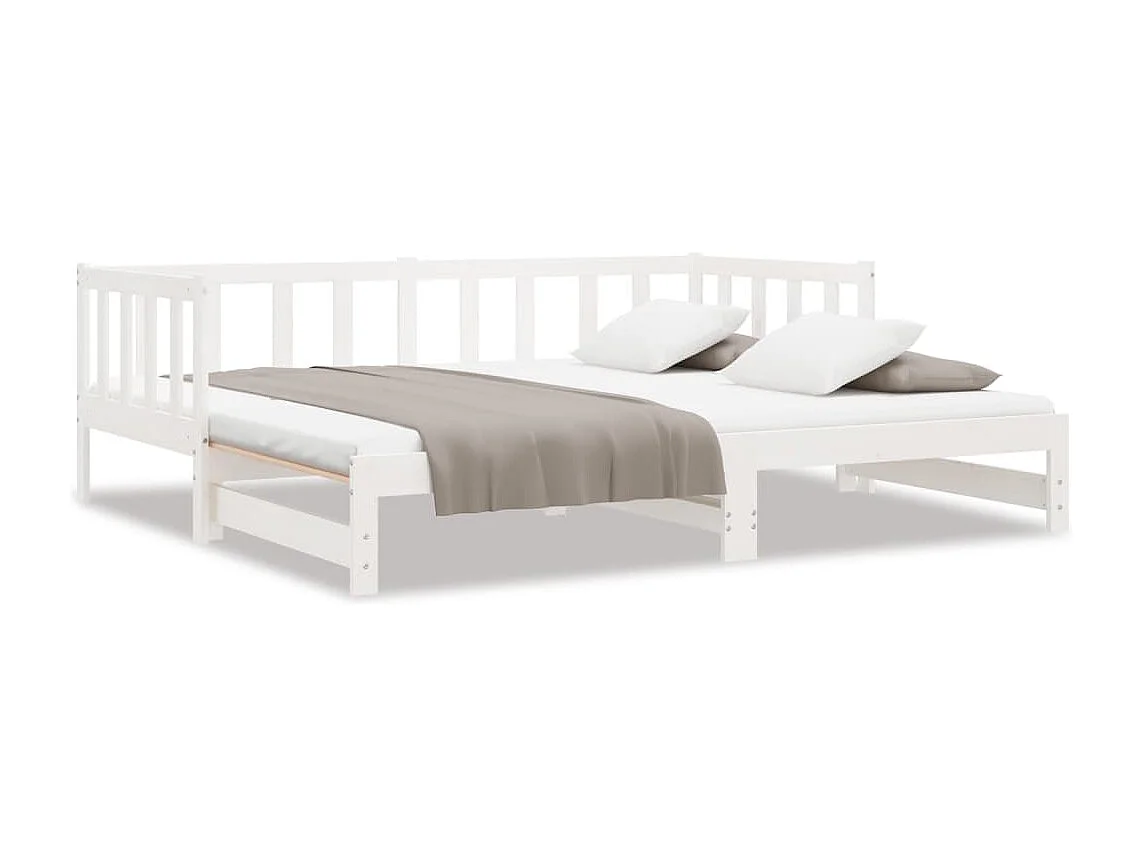 Cama corredera sin colchón blanca 2x(90x200) cm