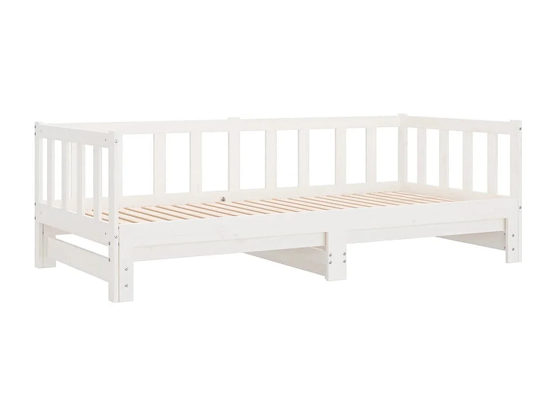 Cama corredera sin colchón blanca 2x(90x200) cm