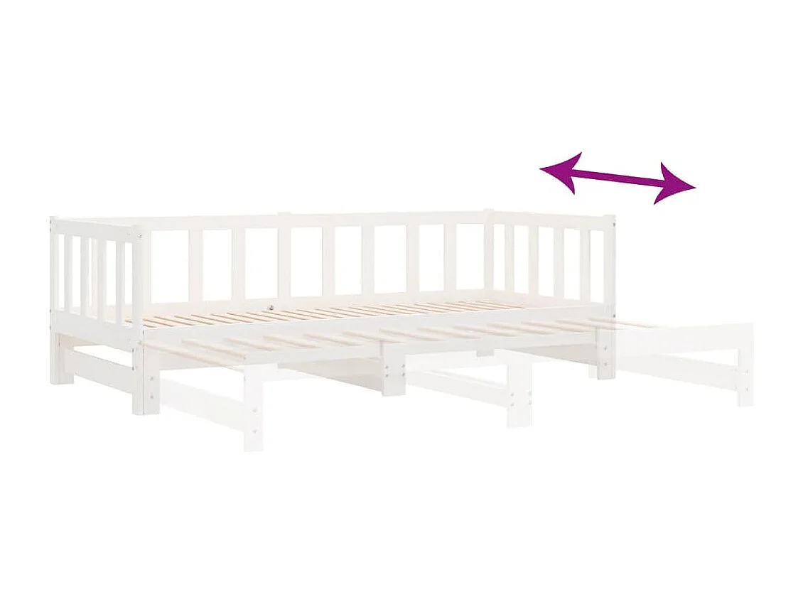 Cama corredera sin colchón blanca 2x(90x200) cm