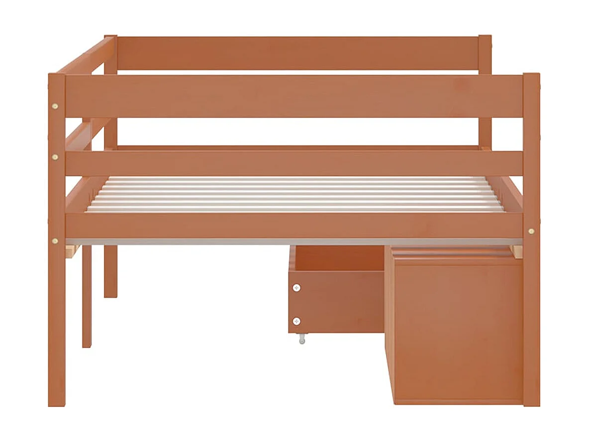 Bettgestell mit Stauraum ohne Matratze honigbraun 90x200 cm