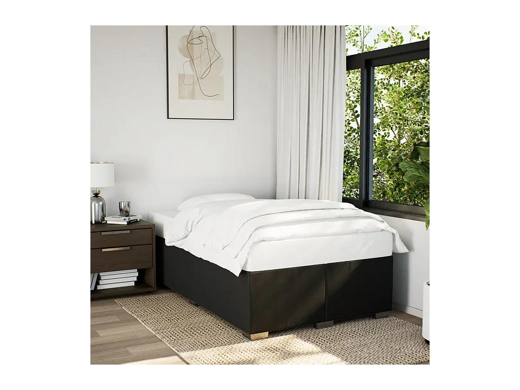 Cadre de lit sans matelas noir 120x200 cm tissu