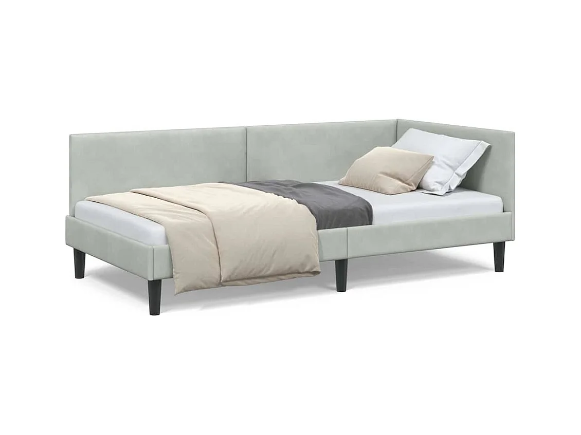 Struttura letto angolare Altro Grigio chiaro 100 x 200 cm
