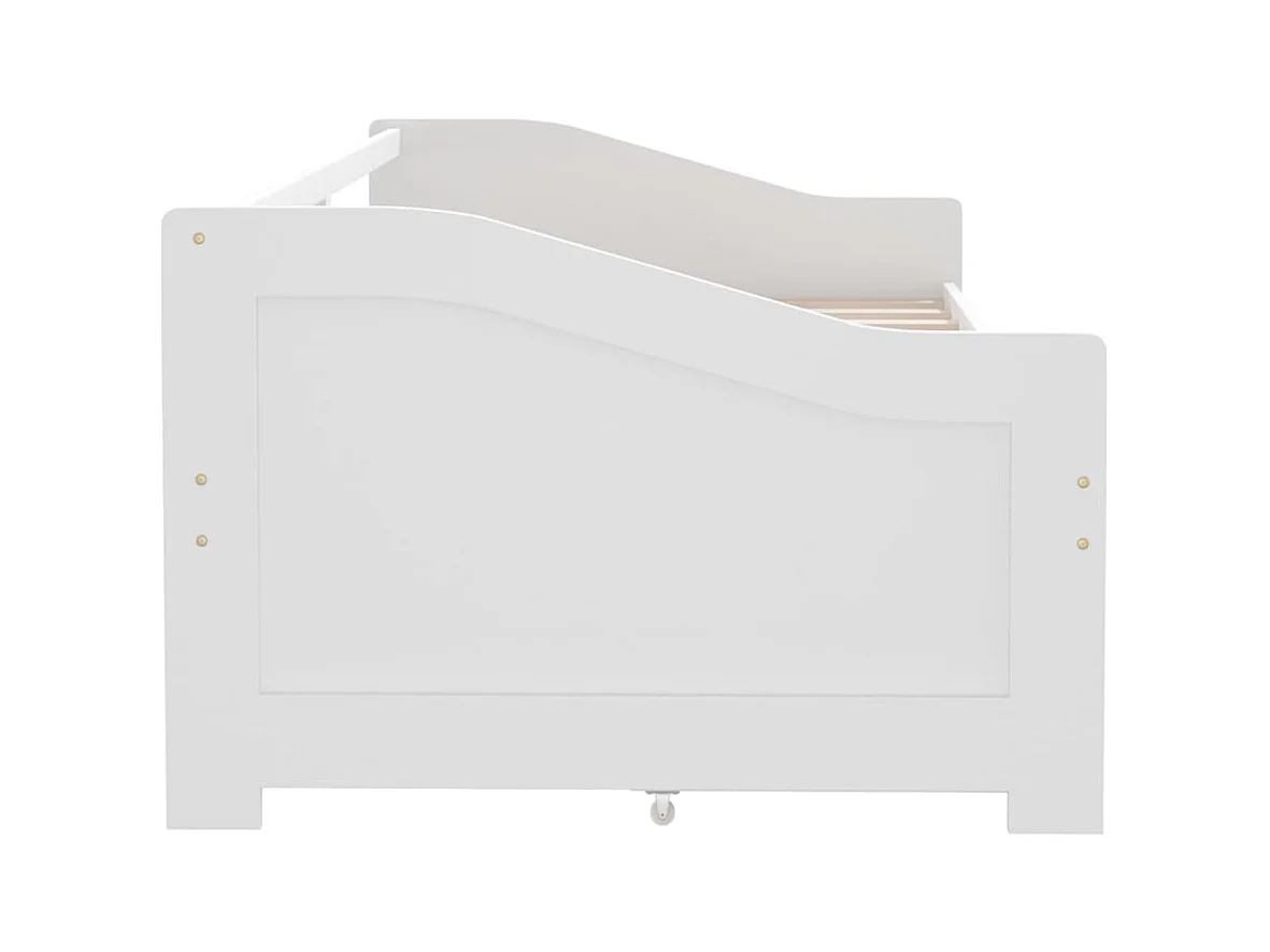 3-zits slaapbank met lades Wit Massief grenen 90x200 cm