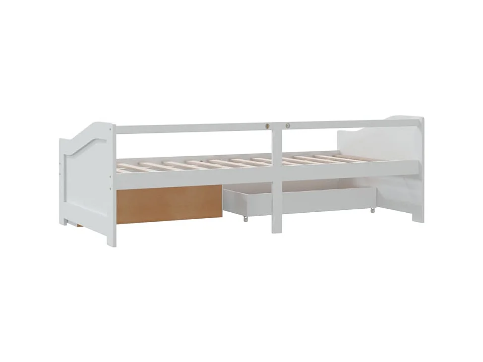 3-zits slaapbank met lades Wit Massief grenen 90x200 cm