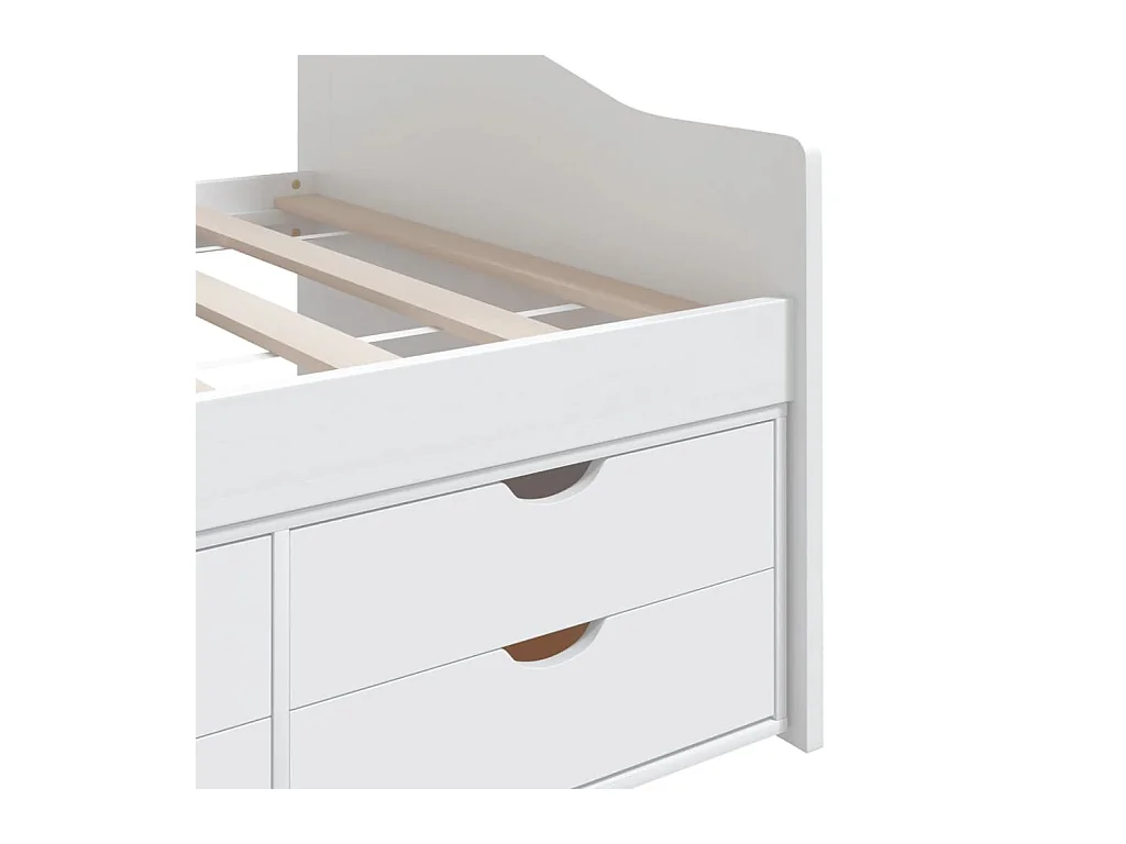 3-zits slaapbank met lades Wit Massief grenen 90x200 cm