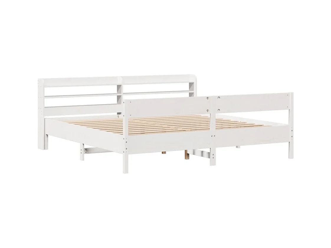 Bedframe zonder matras wit 180x200 cm massief grenenhout
