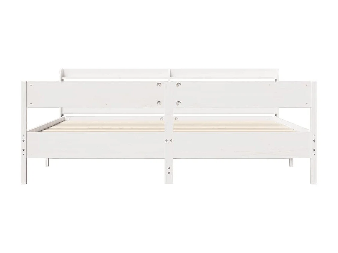 Estructura de cama sin colchón blanca 180x200 cm madera maciza de pino