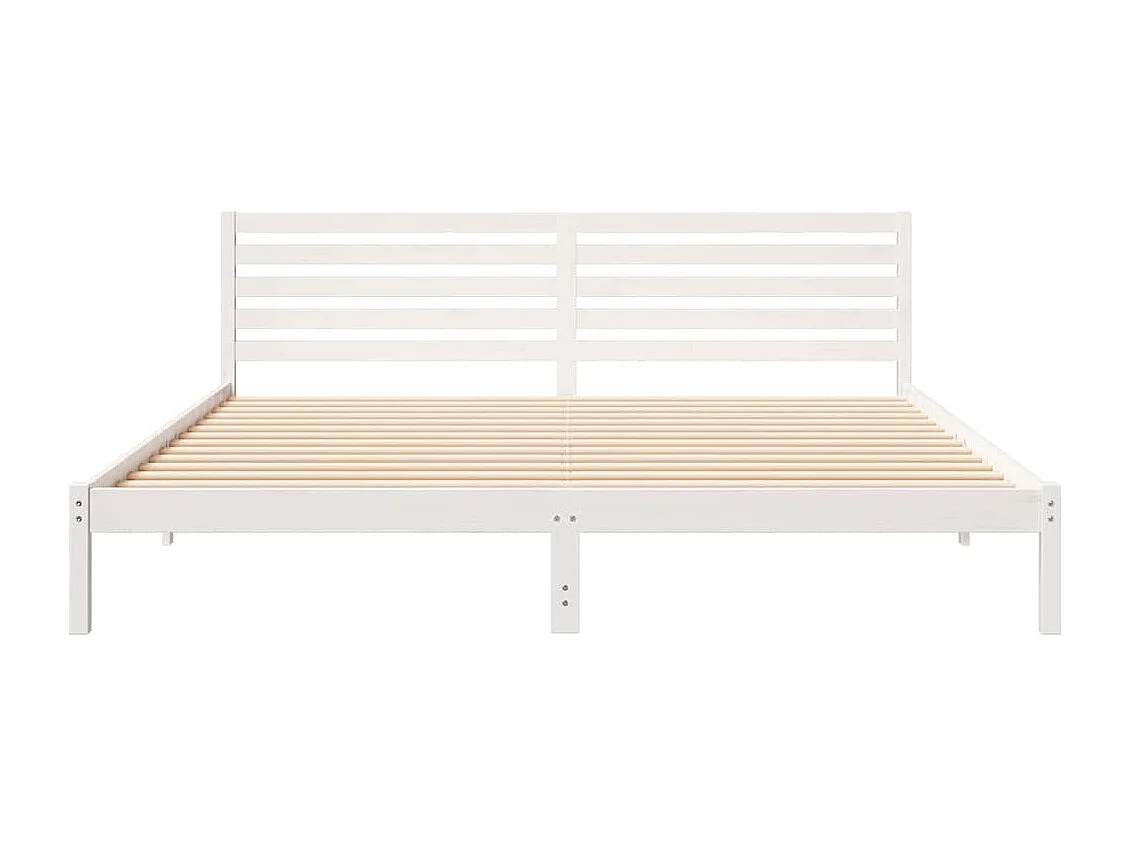 Struttura letto bianca 180 x 210 cm Legno massello di pino