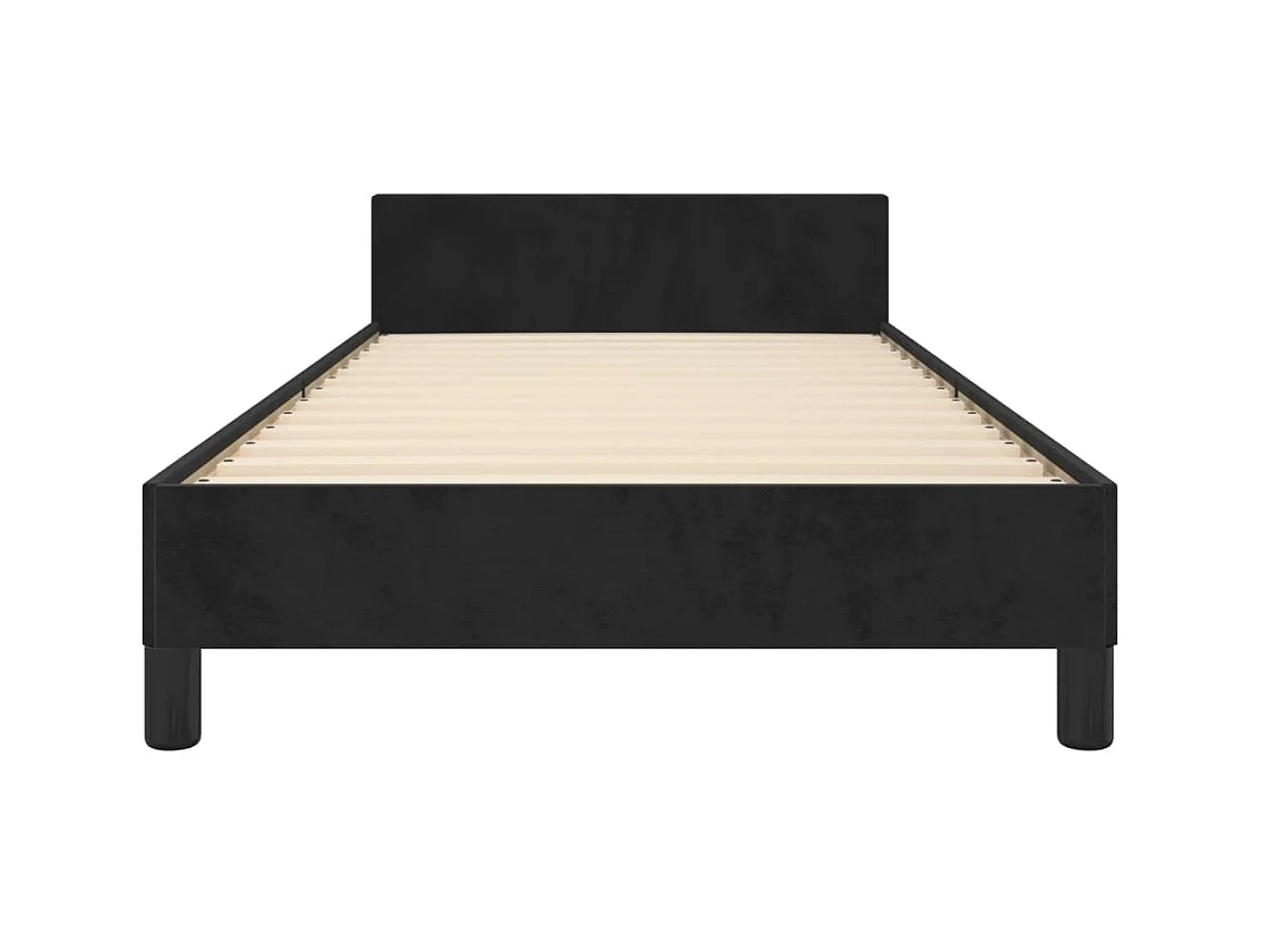 Estructura de cama sin colchón terciopelo negro 90x200 cm