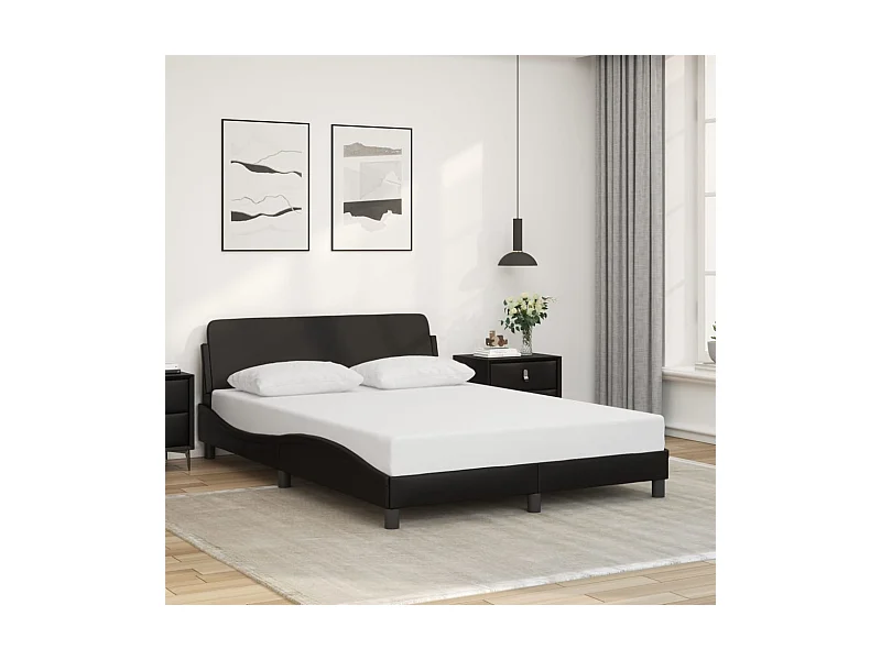 Bedframe zonder matras zwart 140x190 cm kunstleer