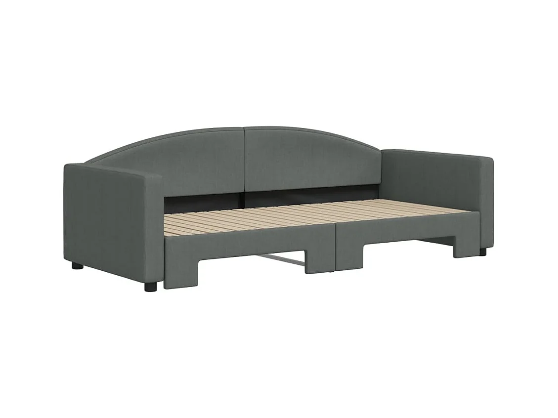 Divano letto con letto estraibile senza materasso grigio scuro 90x200 cm