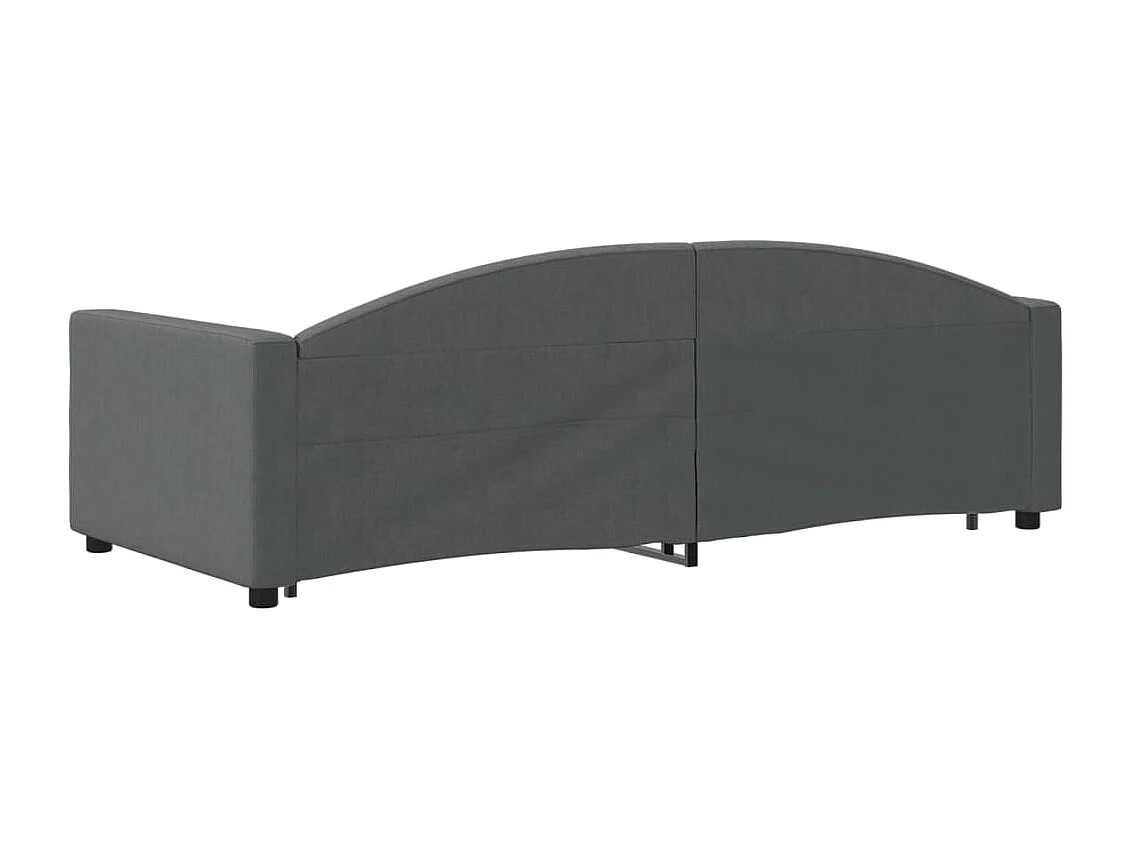 Lit de jour avec gigogne sans matelas gris foncé 90x200 cm