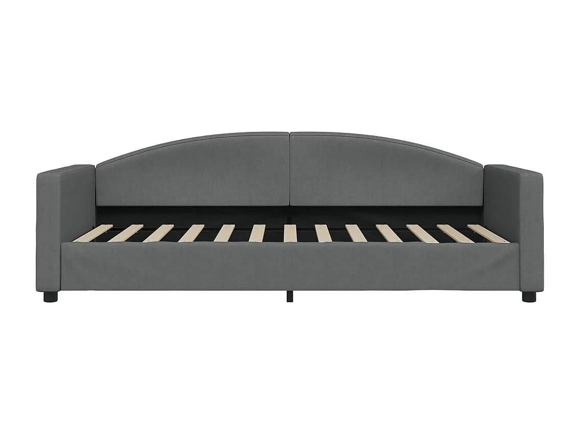 Lit de jour avec gigogne sans matelas gris foncé 90x200 cm