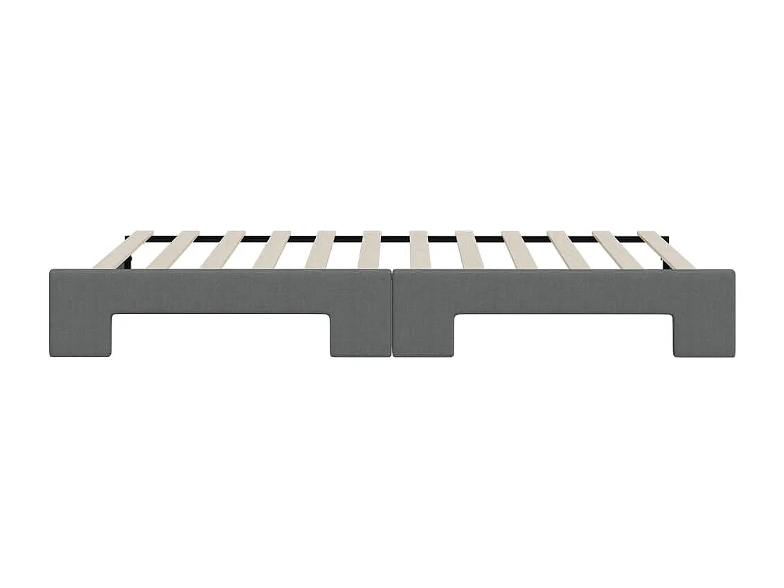 Lit de jour avec gigogne sans matelas gris foncé 90x200 cm