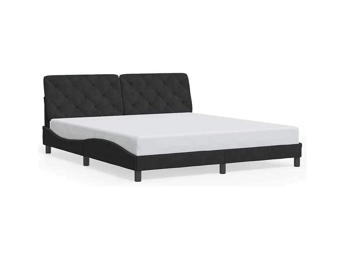 Bedframe zonder matras zwart 180x200 cm fluweel