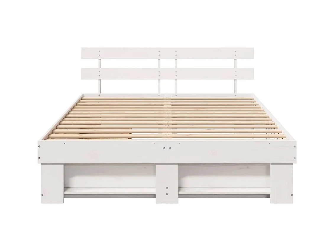 Bedframe met lade Wit 140 x 200 cm Massief grenenhout