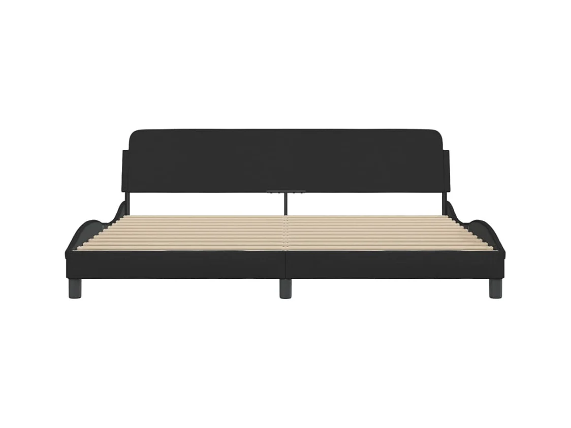 Estructura de cama sin colchón tela negra 200x200 cm