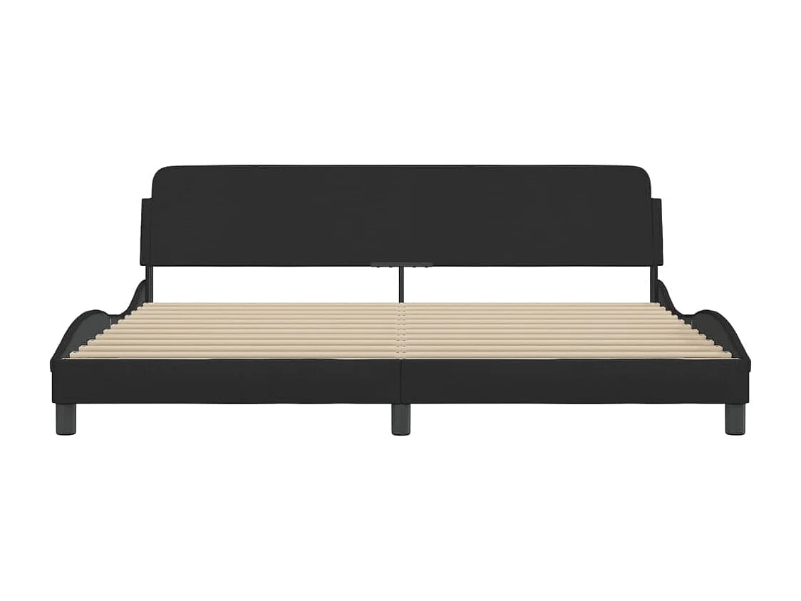 Cadre de lit sans matelas noir 200x200 cm tissu