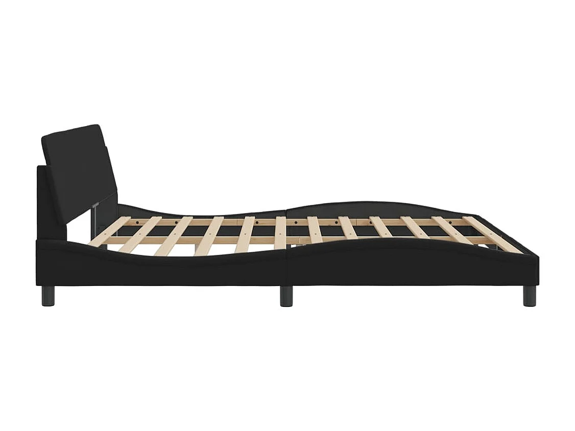 Cadre de lit sans matelas noir 200x200 cm tissu