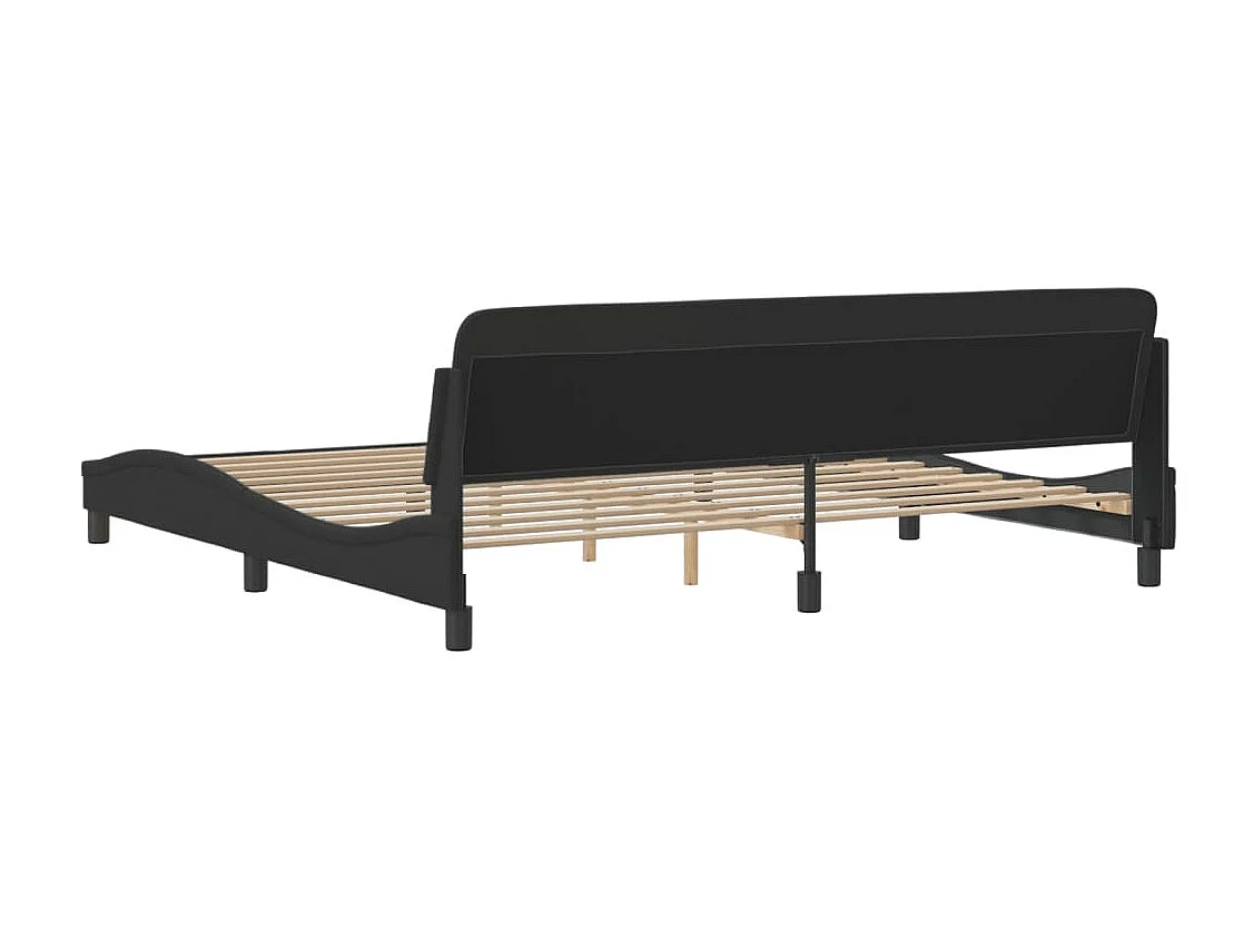 Cadre de lit sans matelas noir 200x200 cm tissu
