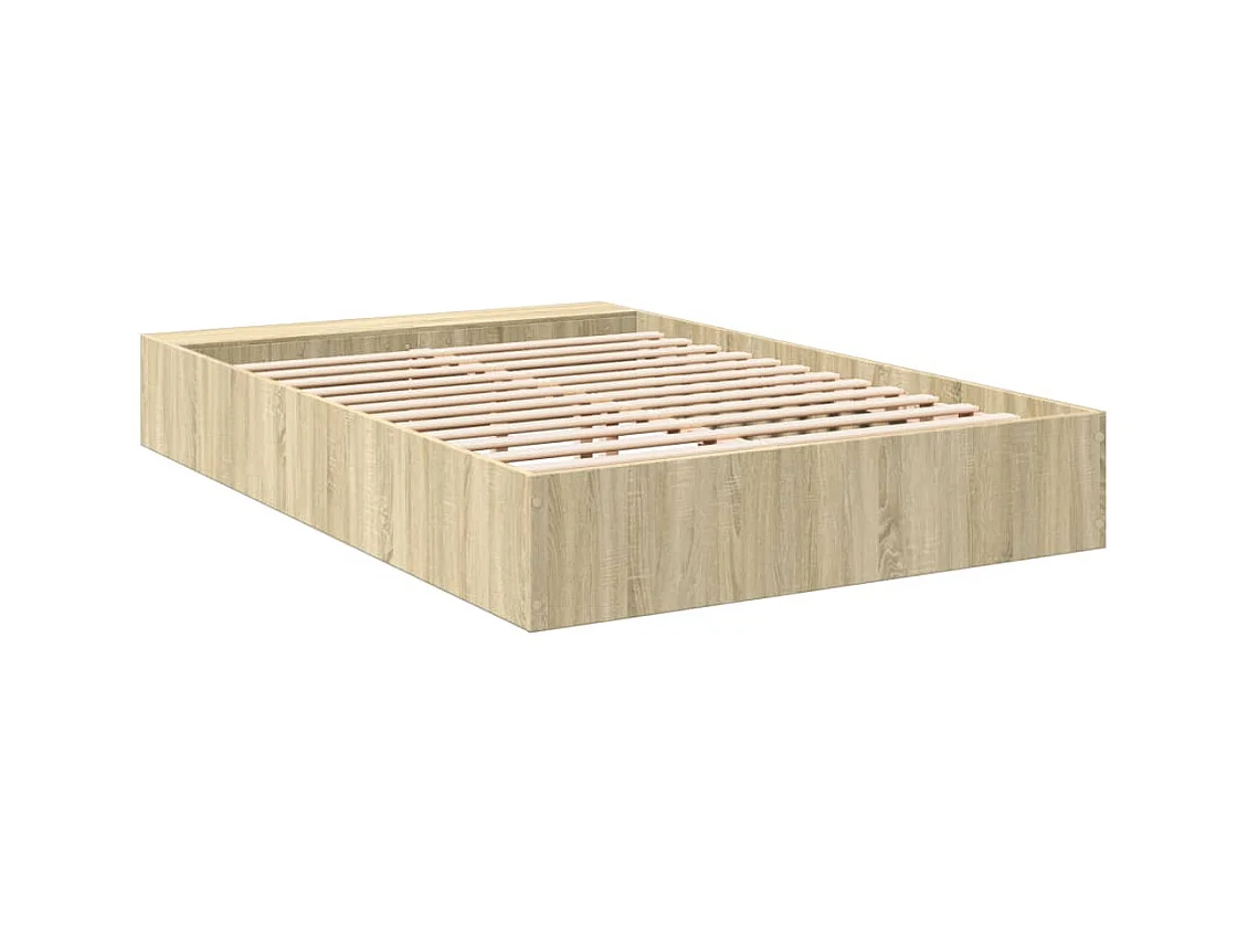 Estructura de cama sin colchón roble Sonoma 140x200 cm
