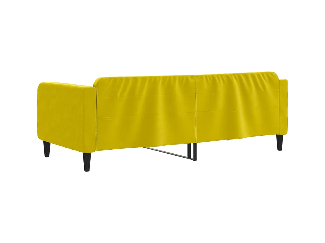 Divano letto senza materasso giallo 90x200 cm velluto