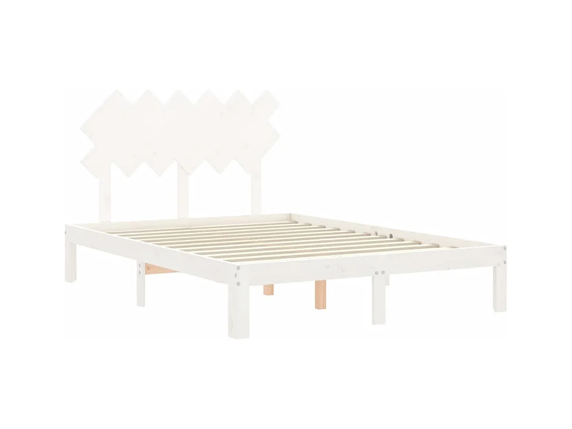 Bettgestell ohne Matratze weiß 120x200 cm Kiefer Massivholz