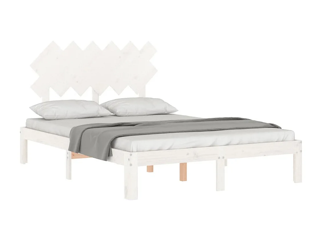 Struttura letto senza materasso bianco 120x200 cm in legno massello di pino