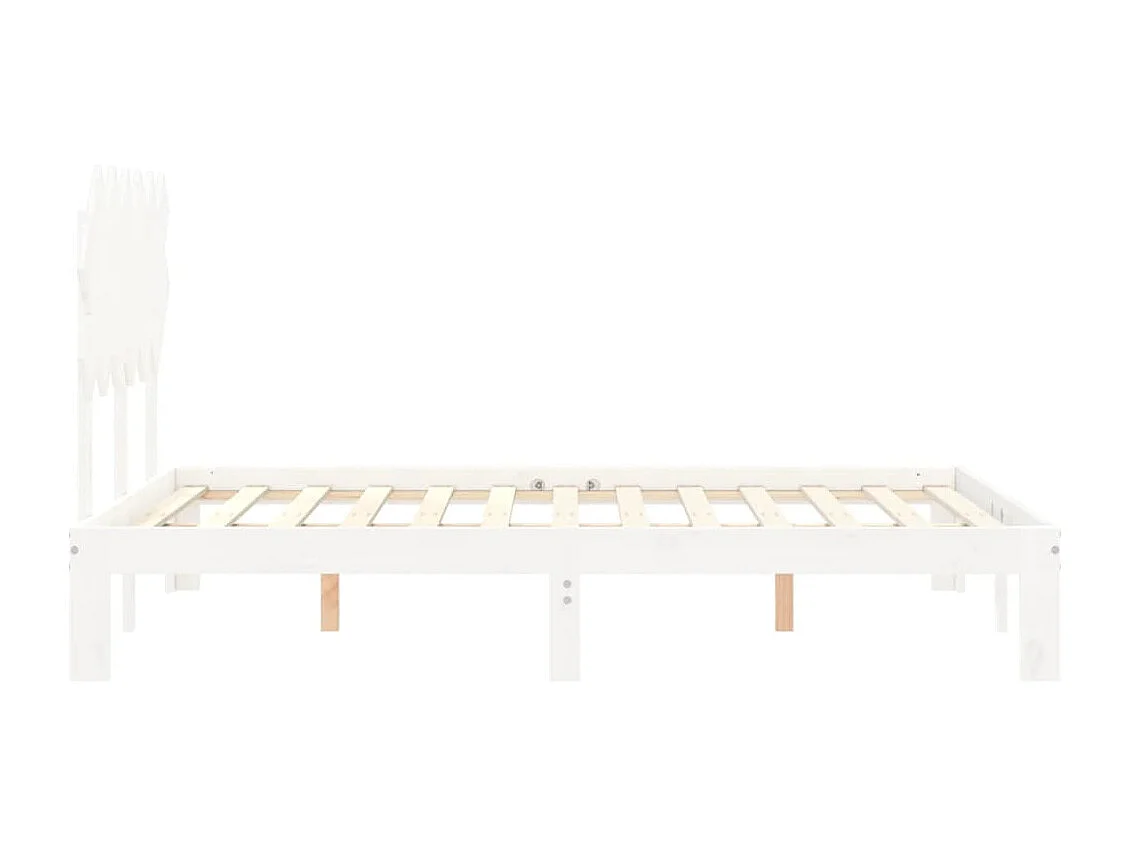 Struttura letto senza materasso bianco 120x200 cm in legno massello di pino