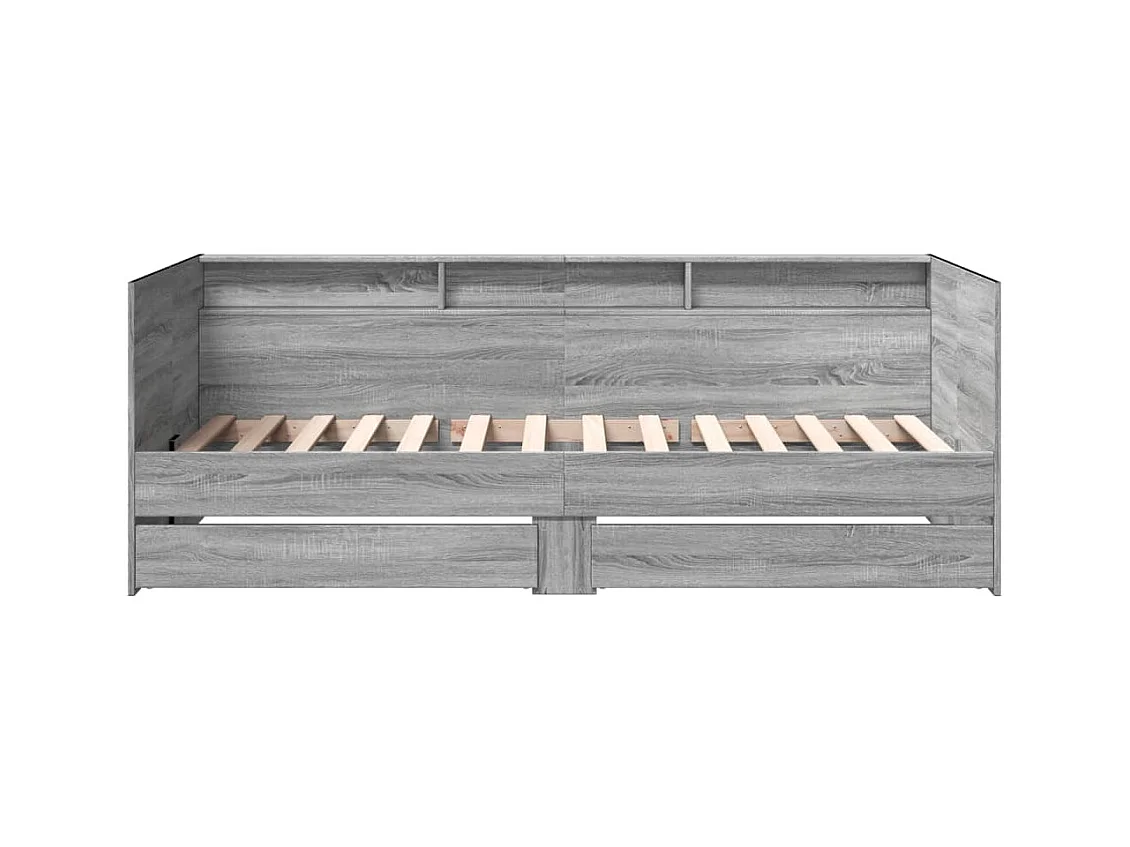 Dagbed met lades zonder matras Sonoma grijs 90x190 cm