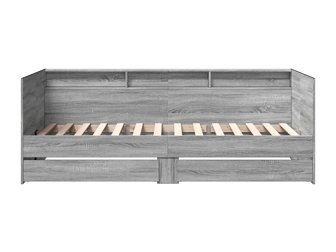 Cama de día con cajones sin colchón Sonoma gris 90x190 cm