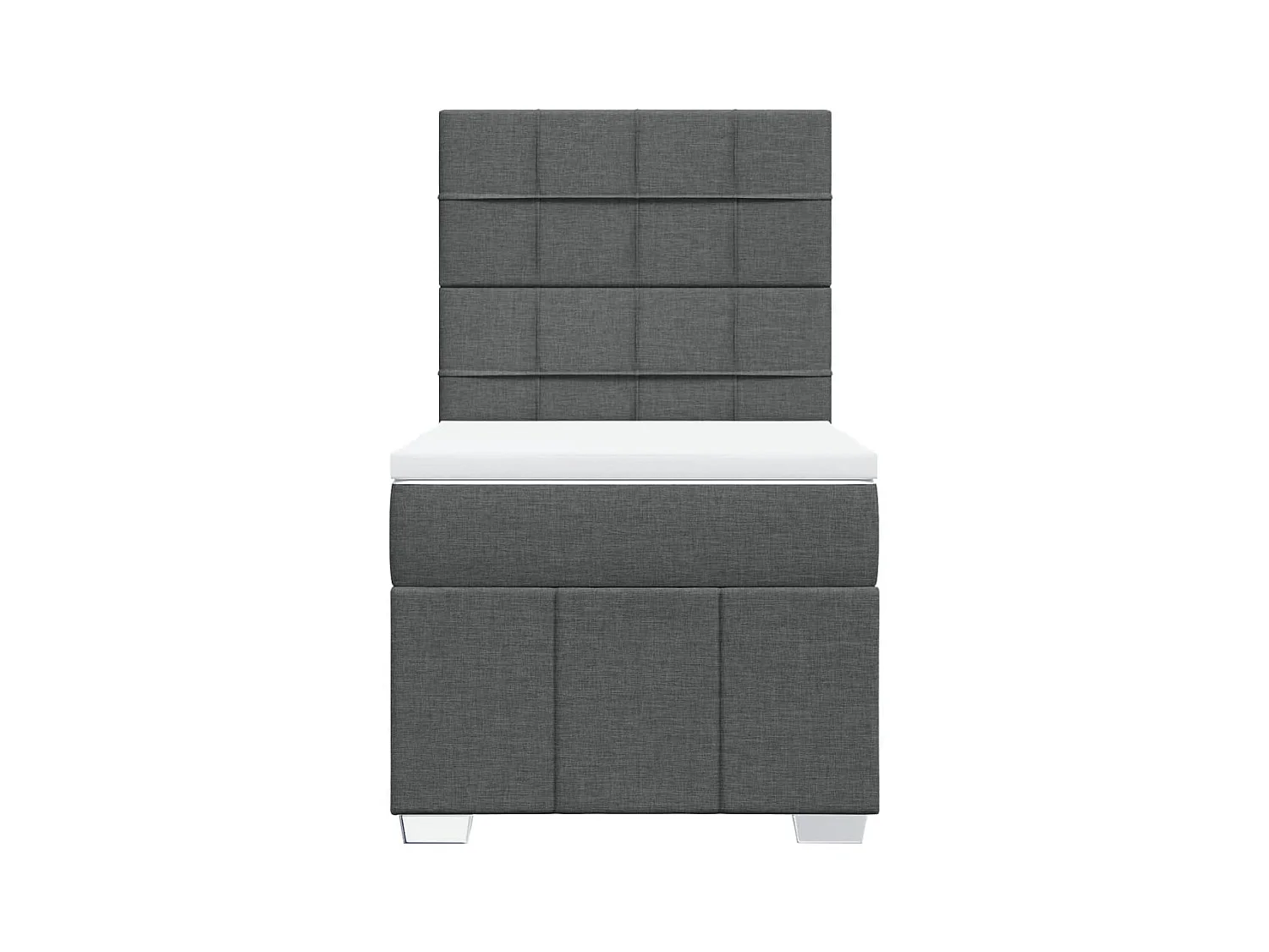 Rete a doghe e materasso Tessuto grigio scuro 90x190 cm