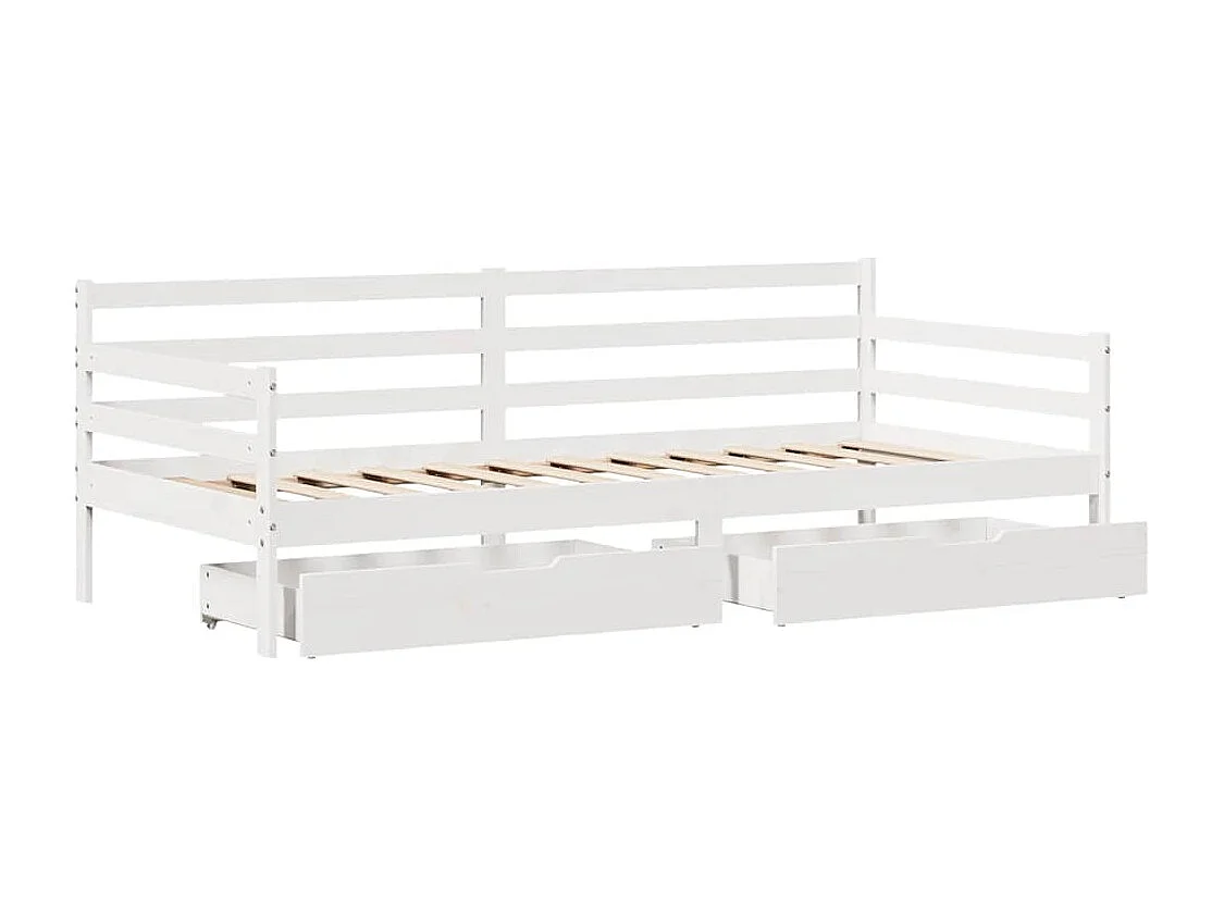 Lit de jour avec tiroirs sans matelas 90x200 cm bois massif