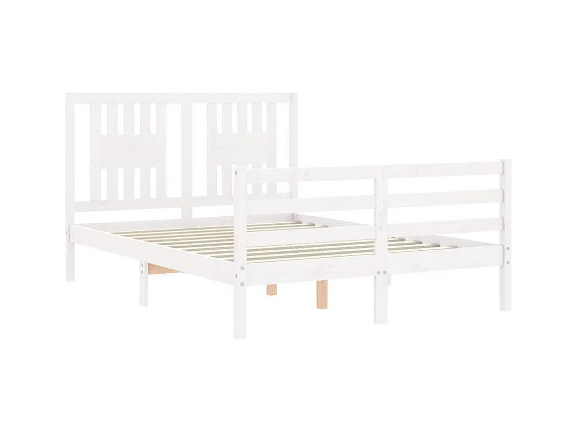 Struttura letto senza materasso bianco 140x200 cm in legno massello