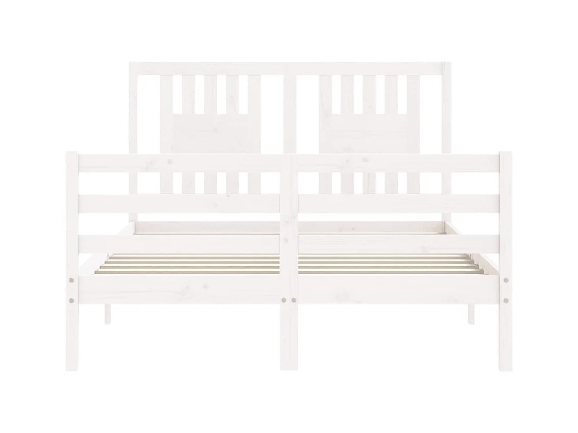 Struttura letto senza materasso bianco 140x200 cm in legno massello